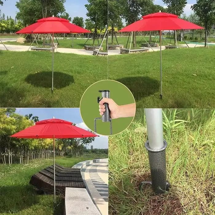 RapDuty-Injecteur de Parapluie Rond Réglable en Fer pour l'Extérieur, Support dans le Sable