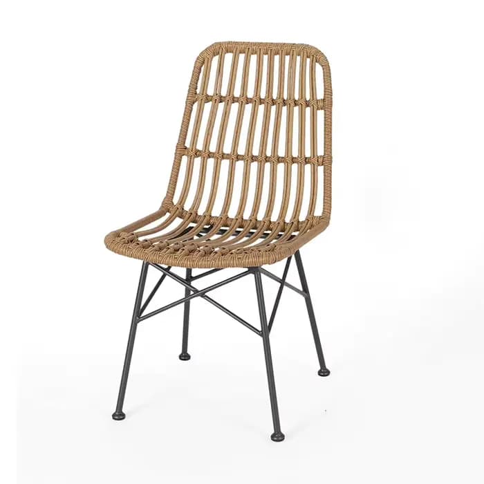 Balcon jardin salle à manger fauteuil tissé chaise en osier fer Pe rotin plastique vente en gros emp