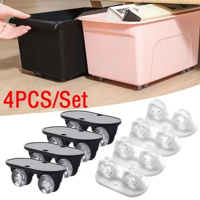 Roulettes de Meubles en Caoutchouc Souple, Accessoire Ménager, pour Chariot de Bébé, 4 Pièces