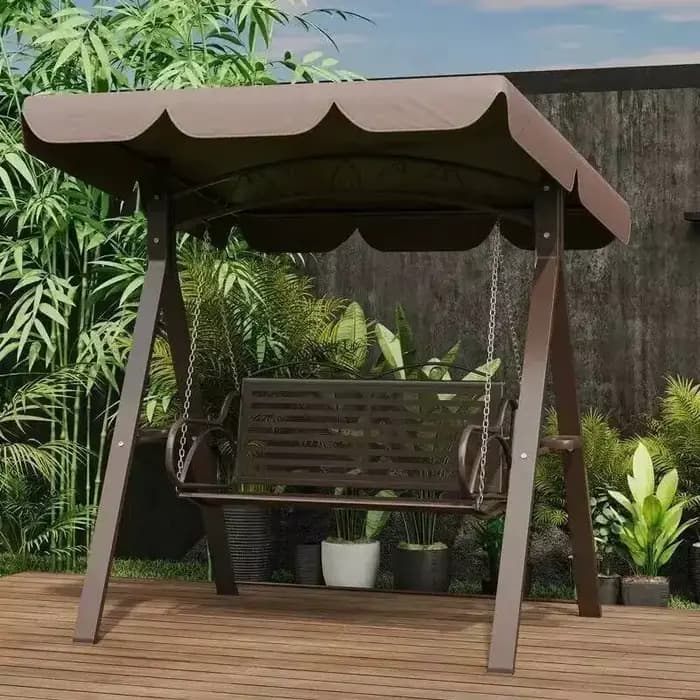 Fauteuil suspendu double pour jardin, cour et extérieur, chaise à bascule en fer forgé pour villa et