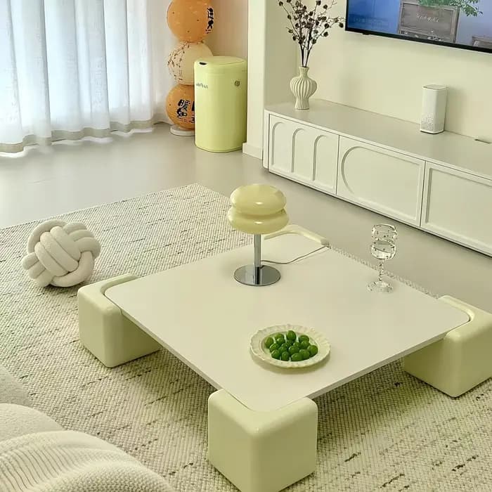 Table Basse carrée de luxe, moderne, minimaliste, française, Premium, pour chambre à coucher, Glamou