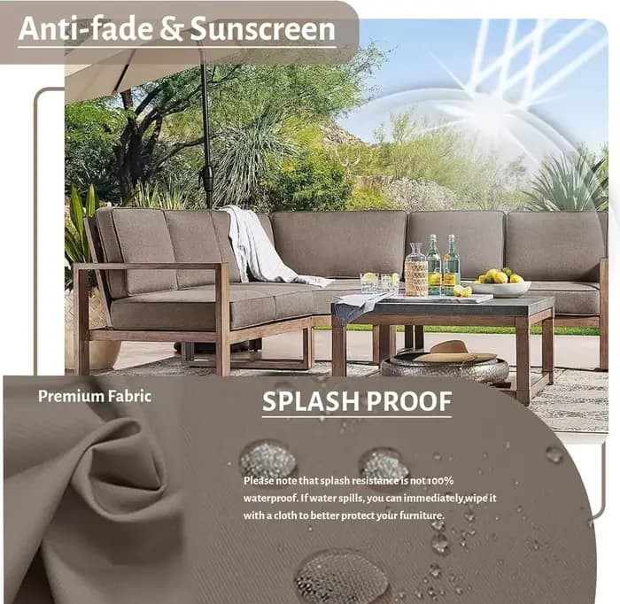Coussins de remplacement pour canapé d'extérieur, coussin sectionnel pour meubles de Patio résistant