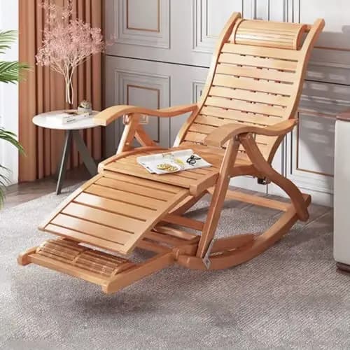 RapDuty-Chaise à Bascule Pliante en Bambou, Mobilier d'Niket d'Extérieur, Chaises de Soleil Réglable