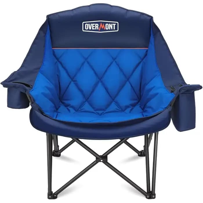 Chaise de camping XL surdimensionnée pour adultes, chaise pliante rembourrée robuste avec support de