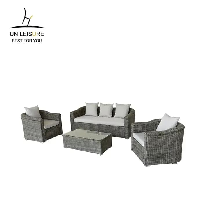 Ensemble de canapés de jardin RATTAN gris clair