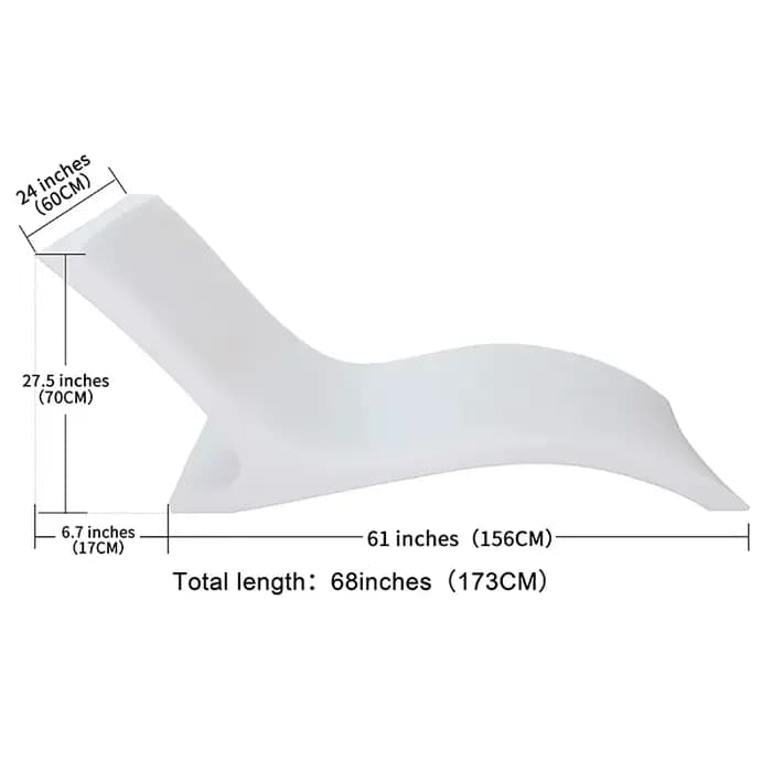 Mobilier de plage d'hôtel de jardin, chaise de piscine blanche, chaise longue d'extérieur résistante