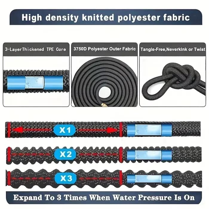 25-100FT tuyau d'eau de jardin 3/4 extensible magique Flexible tuyaux de jardin haute pression tuyau