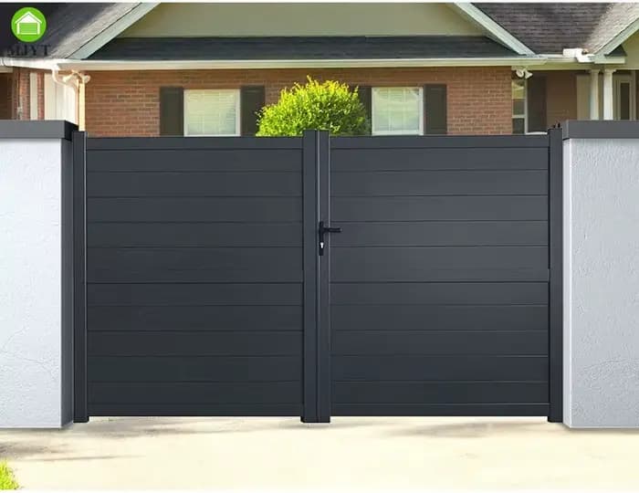 Porte de jardin en aluminium, porte automatique, résidence de villa, nouveau design, porte tournante