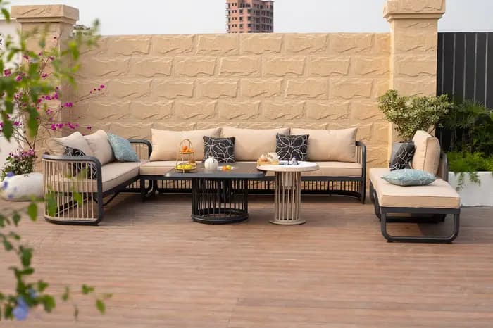 Terrasse meubles de jardin imperméables L Design rotin moderne extérieur luxe Patio canapé ensemble