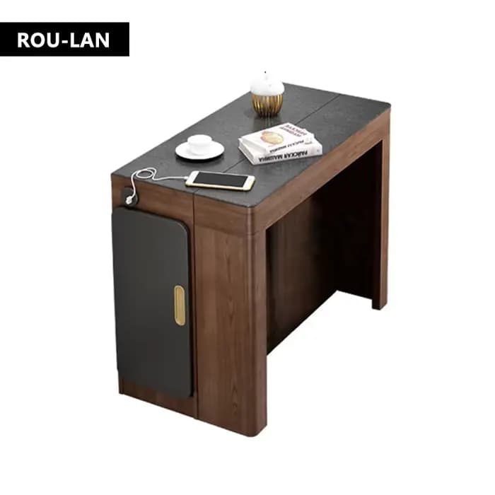 Table à manger pliante en ardoise nordique, chaise rétractable, petit appartement, maison