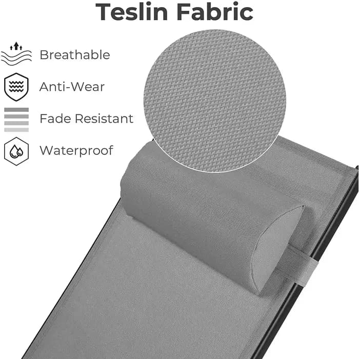 Chaise longue en aluminium pour l'extérieur, 5 positions réglables, table, piscine, jardin, plage, c