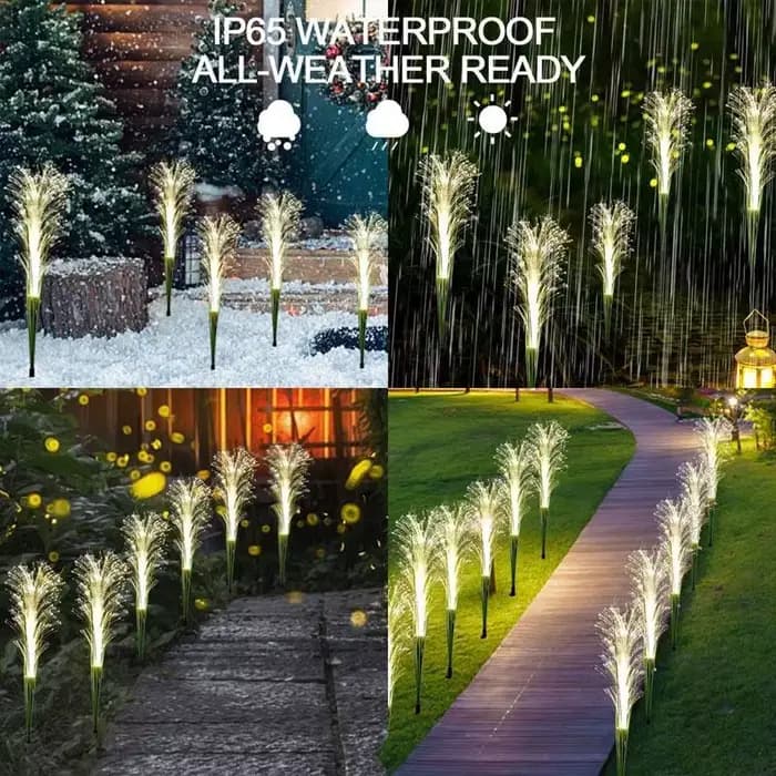 LED lampes de jardin solaires roseau lumineux extérieur décoratif solaire alimenté fleur piquet lumi