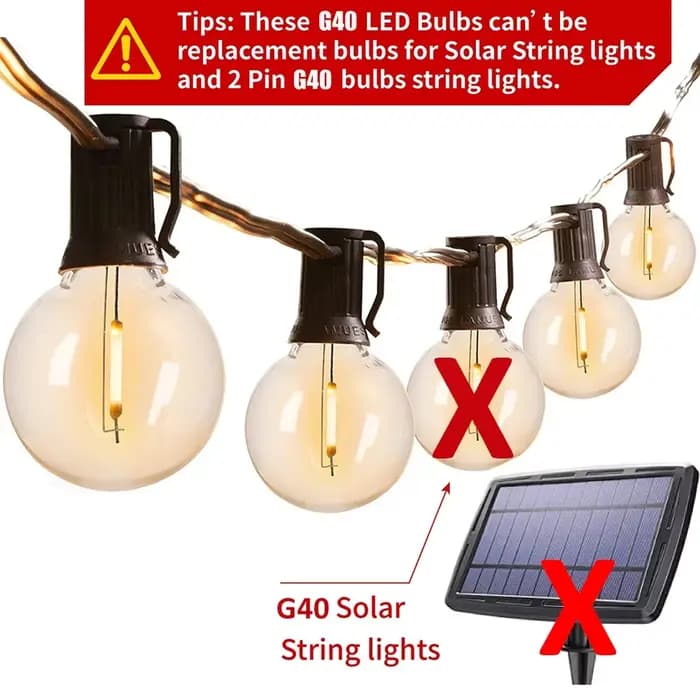 25 pièces Vintage G40 ampoule LED 1W E12 220V blanc chaud 2200K verre clair égal 7W chaîne à incande