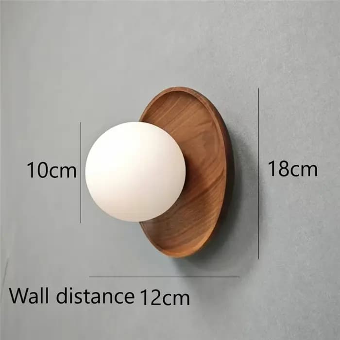 Applique Murale LED en Bois Naturel, Style Vintage, Rétro, Luminaire Décoratif d'Nik, Idéal pour une