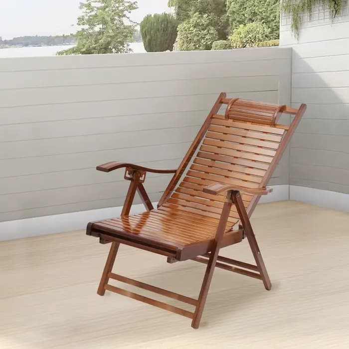 Dossier réglable de chaise longue pliante en bambou (Maximum 160 ° ) Chaise pliante avec marteau de 