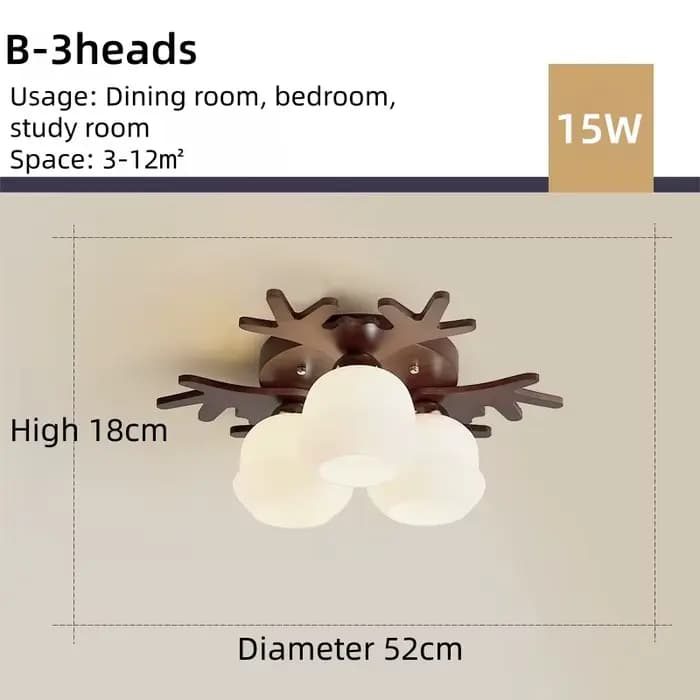 Lampes de plafond LED en verre en bois pour salon enfants chambre cuisine étude Lustre décoration de