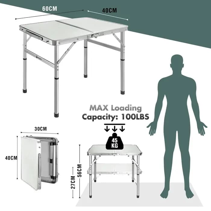 Table pliante Portable en alliage d'aluminium, hauteur ajustée, bureau pliable, mobilier d'extérieur
