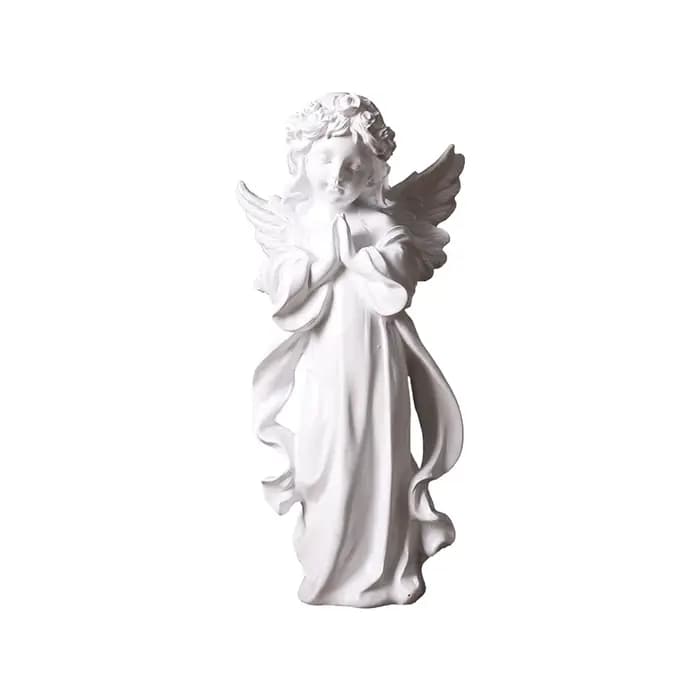 Ange commémoratif de jardin à yeux fermés, Figurines de collection d'ange de Consolation spirituelle