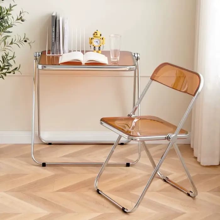 Chaise pliante transparente en acrylique, tabouret Simple pour salle à manger, pour magasin de vêtem