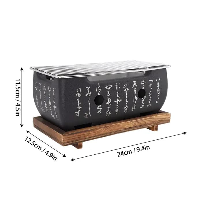 Poêle à Barbecue japonais rectangulaire au charbon de bois, chauffage rapide, Base de gril en fil d'