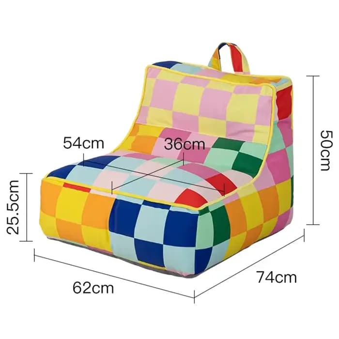 Canapé pouf créatif en mosaïque, canapés paresseux avec dossier, chaise simple moderne pour salon, c