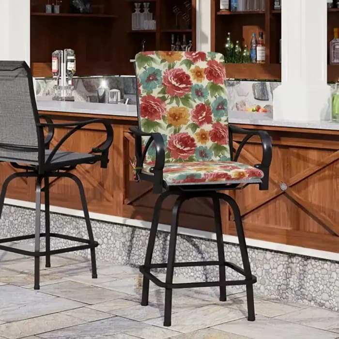 Coussins d'extérieur intégrés pour chaises de jardin avec dossier