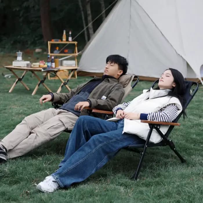 Chaise de camping à dossier haut