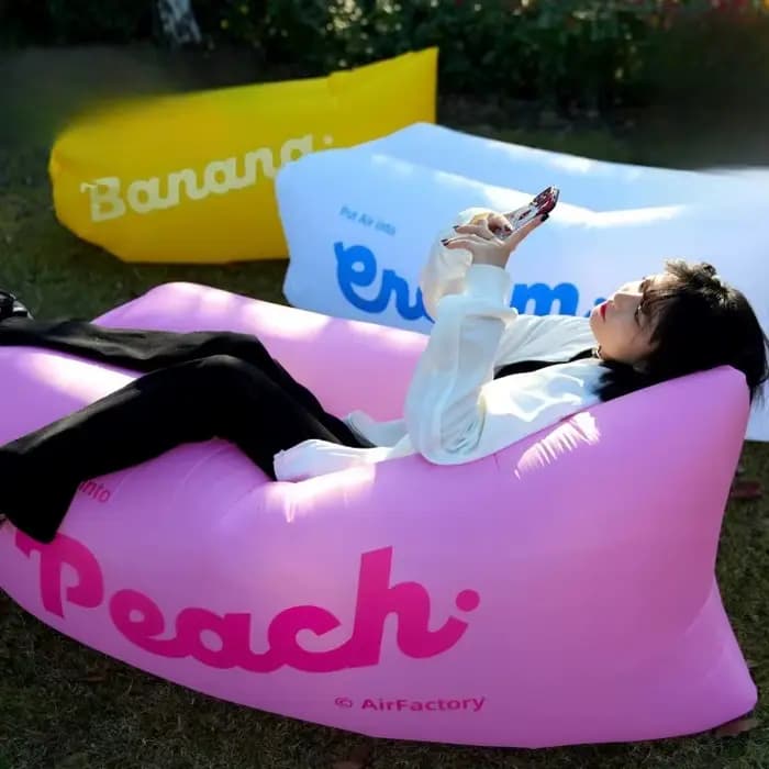 Canapé Gonflable Portable d'Extérieur, Lit Gonflable Pliable pour Plage, Parc, Festival de Musique sur l'Herbe, Fournitures de Camping, Cadeau d'Anniversaire