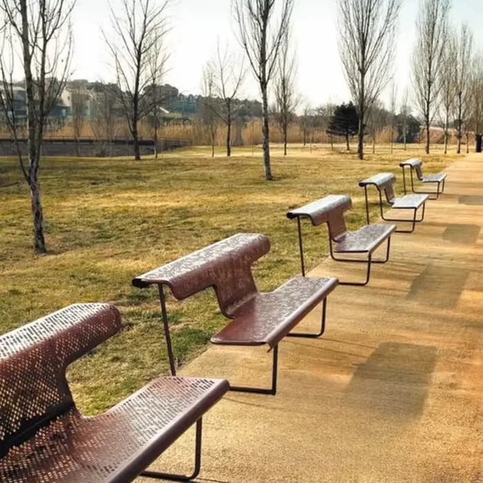 Meubles urbains extérieurs banc extérieur en métal marron