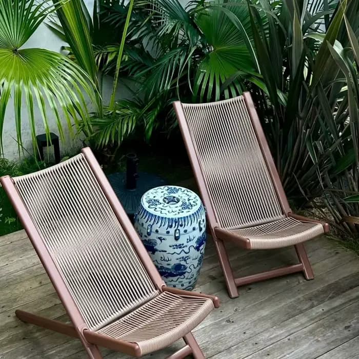 Chaise longue de jardin d'extérieur