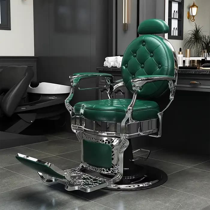 Fauteuil de Barbier Pivotant Spécialisé avec Dossier, Chaise de Barbier Vintage de Luxe Unique, Esthétique Moderne, Chaise Coiffeuse, Mobilier de Salon