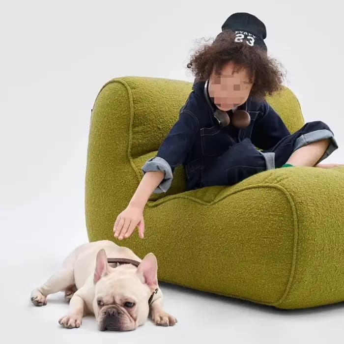 Fauteuil d'appoint crème style nordique moderne et minimaliste pour chambre