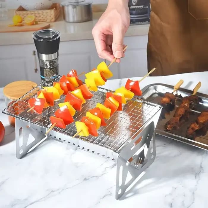 Poêles chauffants pliants en acier inoxydable avec plaque de gril de barbecue