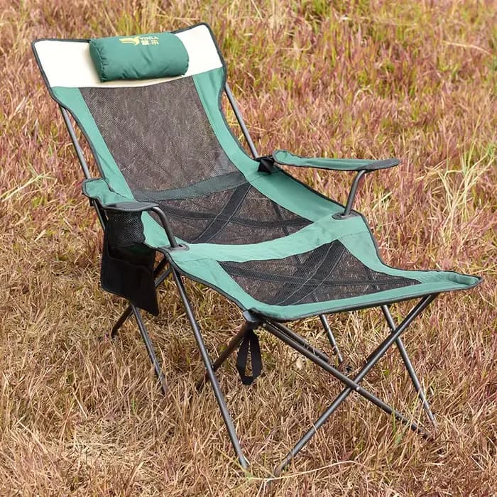 Adultes en plein air chaise pliante longue inclinable porte-gobelet bras