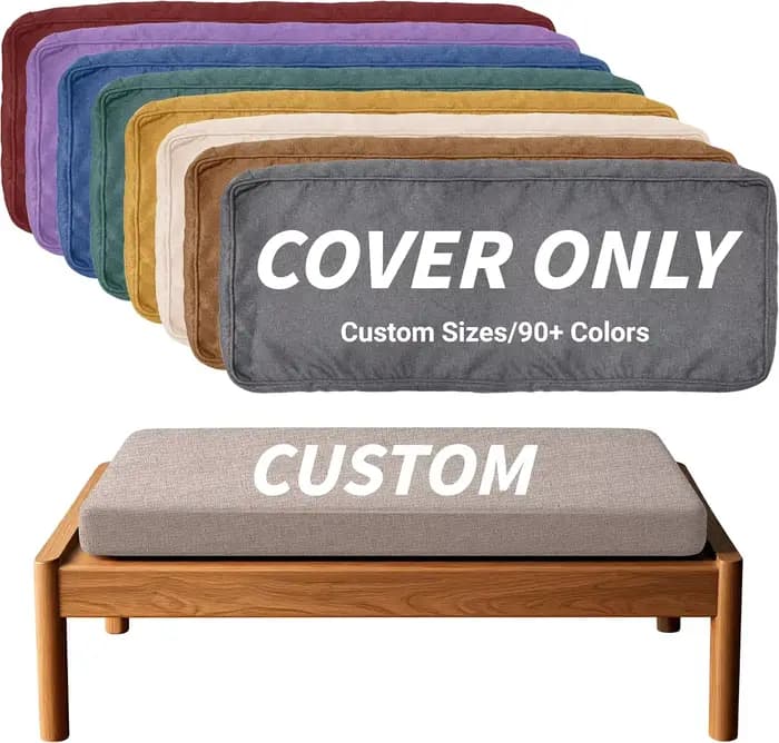 Housse de coussin sur mesure, housse de coussin de banc remplaçable