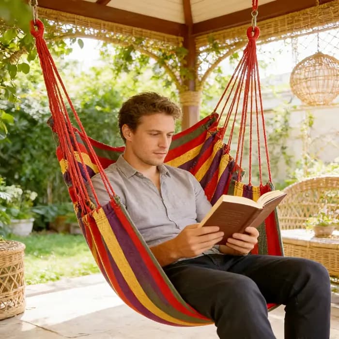 1 chaise suspendue de type hamac pour gazebo de jardin