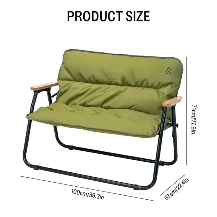 GERC Double chaise pliante extérieure en aluminium pique-nique Camping Portable dossier tabouret de pêche chaise Kermit