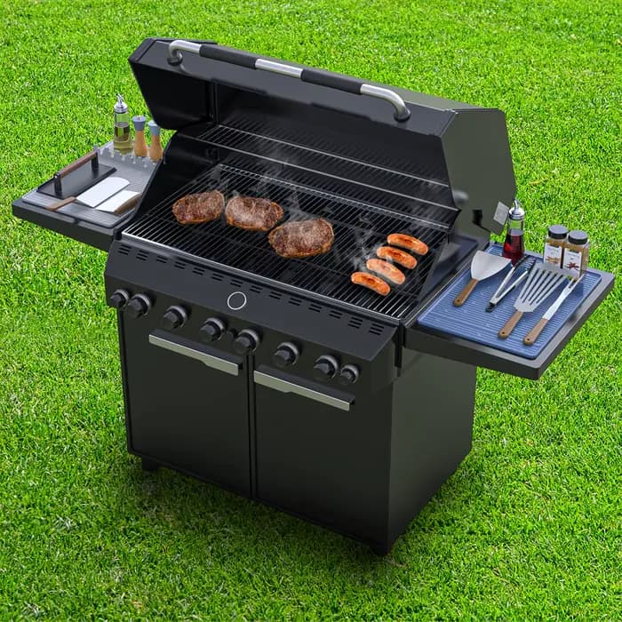 Tapis de gril en Silicone pour plaques noires, organisateur d'outils de barbecue avec tampon d'égouttement, spatule et porte-ustensiles pour la cuisine en plein air