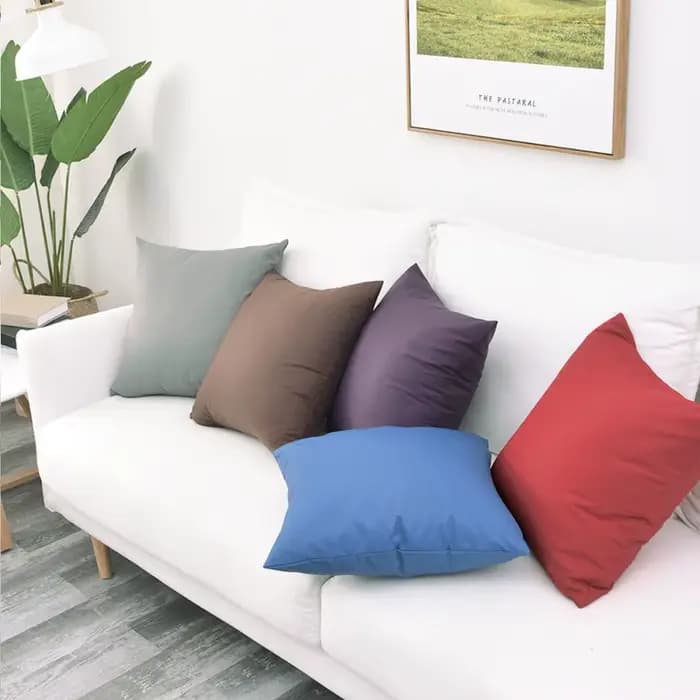 Housse de coussin de jardin solide et imperméable en sergé