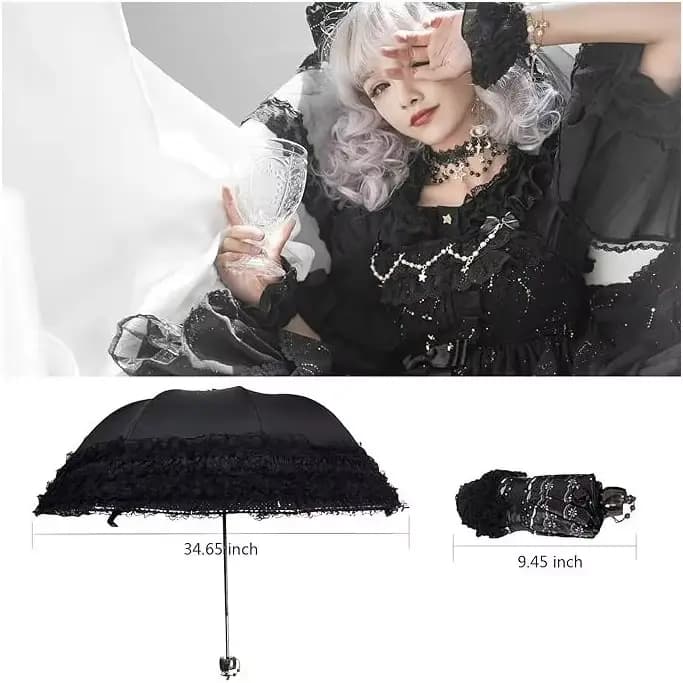 Parasol vintage en dentelle pliable