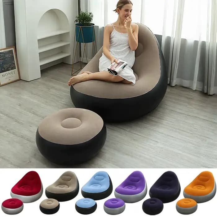 1 canapé gonflable d'extérieur avec repose-pieds gonflable