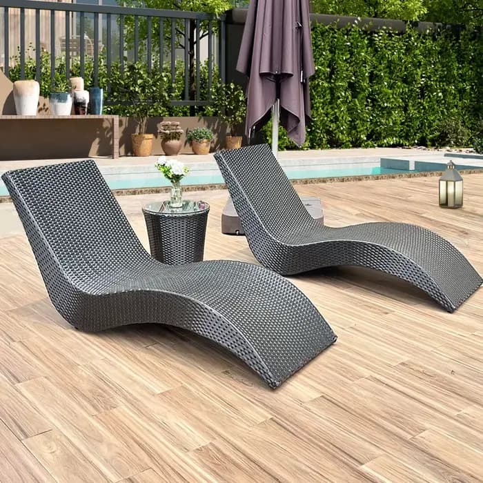 Chaise pliante d'extérieur en rotin