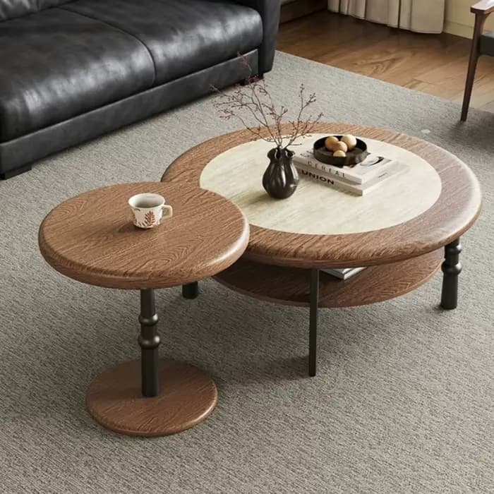 Tables basses rondes en bois