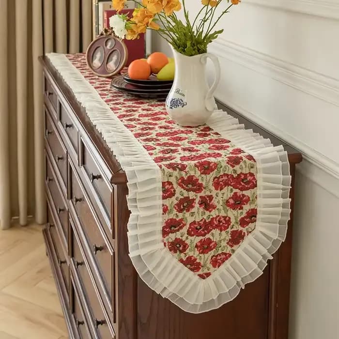 Chemin de Table en dentelle Jacquard français de luxe, longue nappe, couverture d'armoire, serviette pour la maison, cuisine, Table à manger, décor de fête de mariage