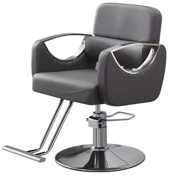 Ensemble de mobilier de salon de luxe en cuir PU et acier couleur or pour fauteuil de coiffeur et poste de miroir