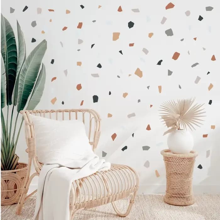 Autocollant mural en marbre pour salon et chambre à coucher, stickers muraux, décor de chambre d'enfant, peintures murales, papier peint, fond de terrazzo