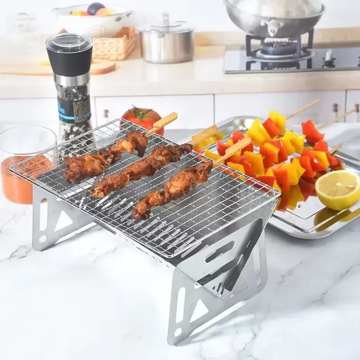 Poêles chauffants pliants en acier inoxydable avec plaque de gril de barbecue