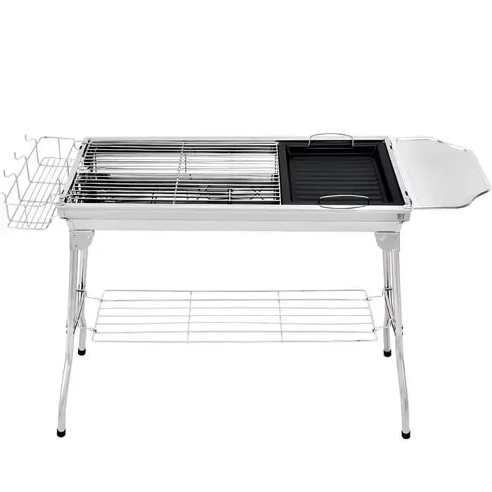 Nouveau barbecue d'extérieur en acier inoxydable épaissi, gril à charbon de bois portable et pliable, appareils de barbecue