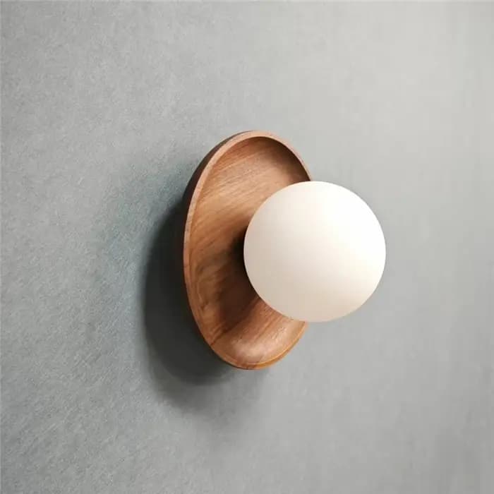 Applique Murale LED en Bois Naturel, Style Vintage, Rétro, Luminaire Décoratif d'Nik, Idéal pour une Chambre à Coucher, un Salon, un Couloir