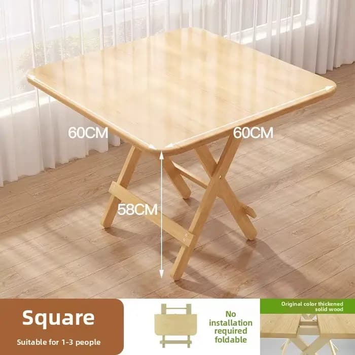 Table pliante rectangulaire en bois massif